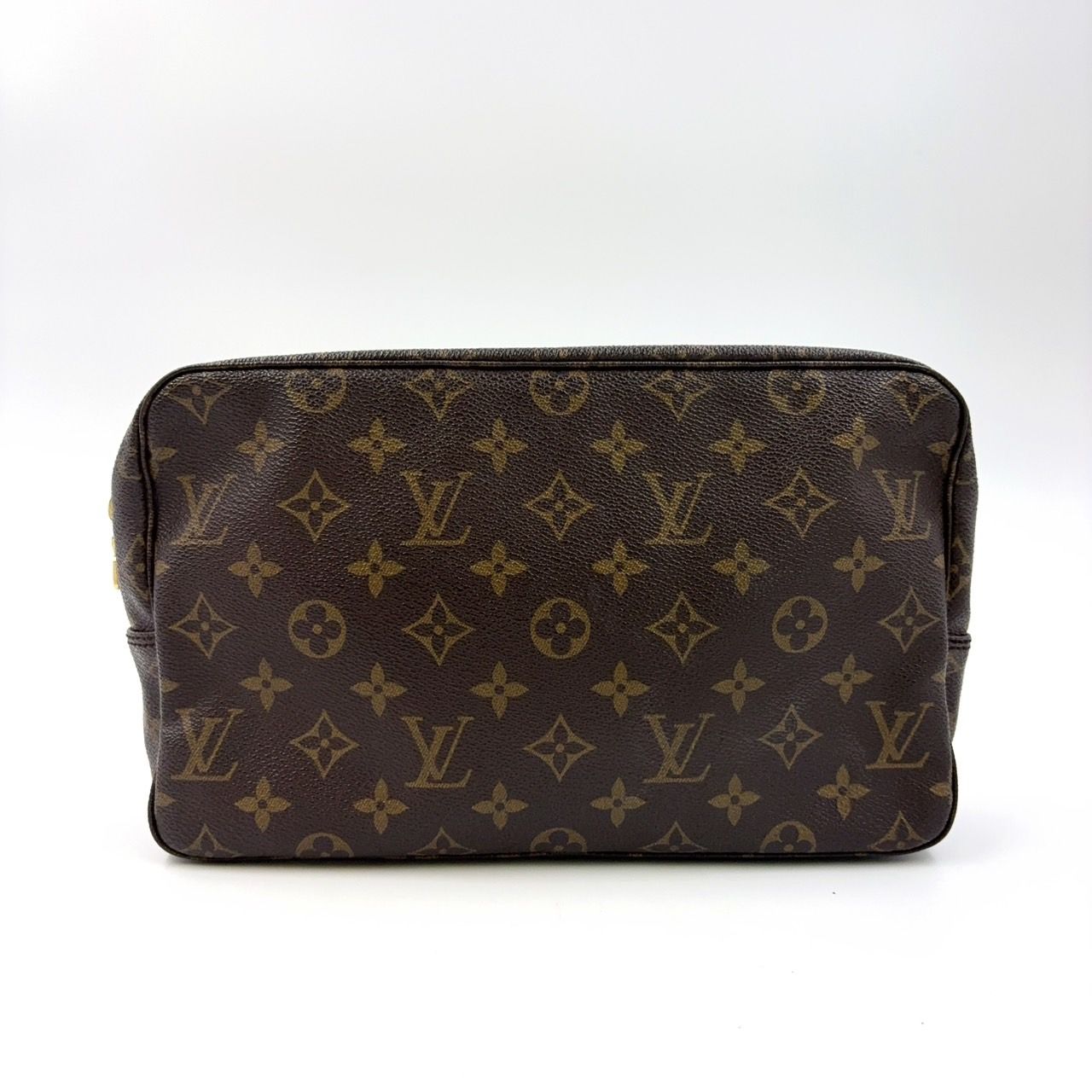 LOUIS VUITTON トゥルース トワレット28 モノグラム PVC ブラウン コスメポーチ ゴールド M47522