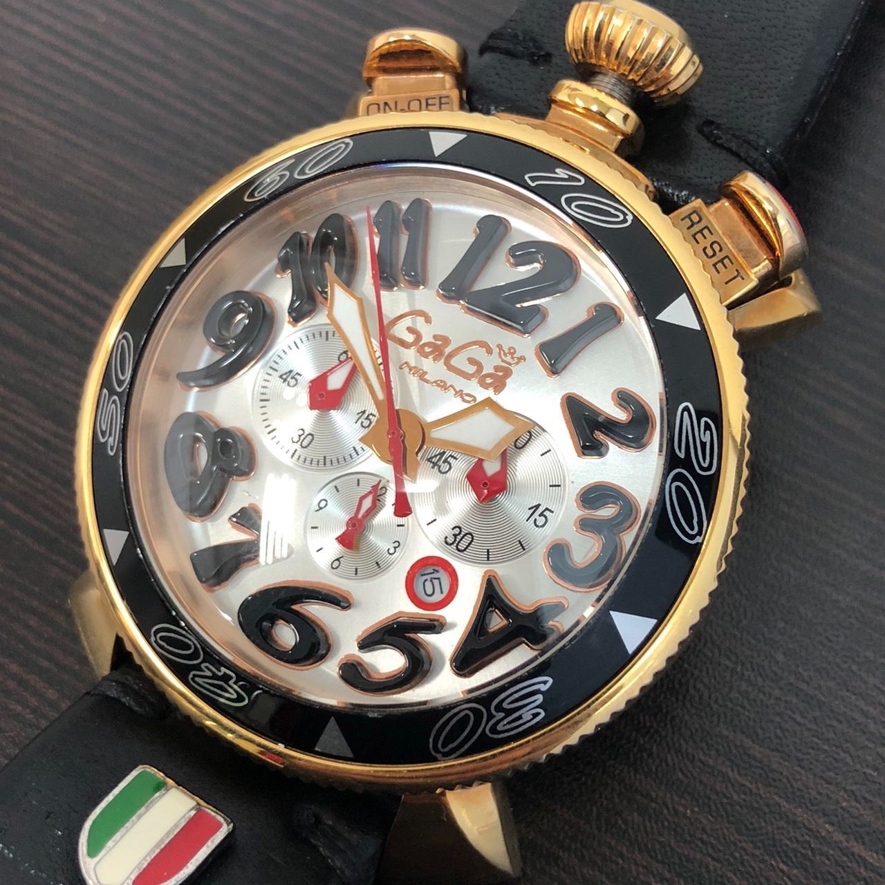 値下げ】ガガミラノ 時計 GP×革 N.7440 MM.48 - メルカリ