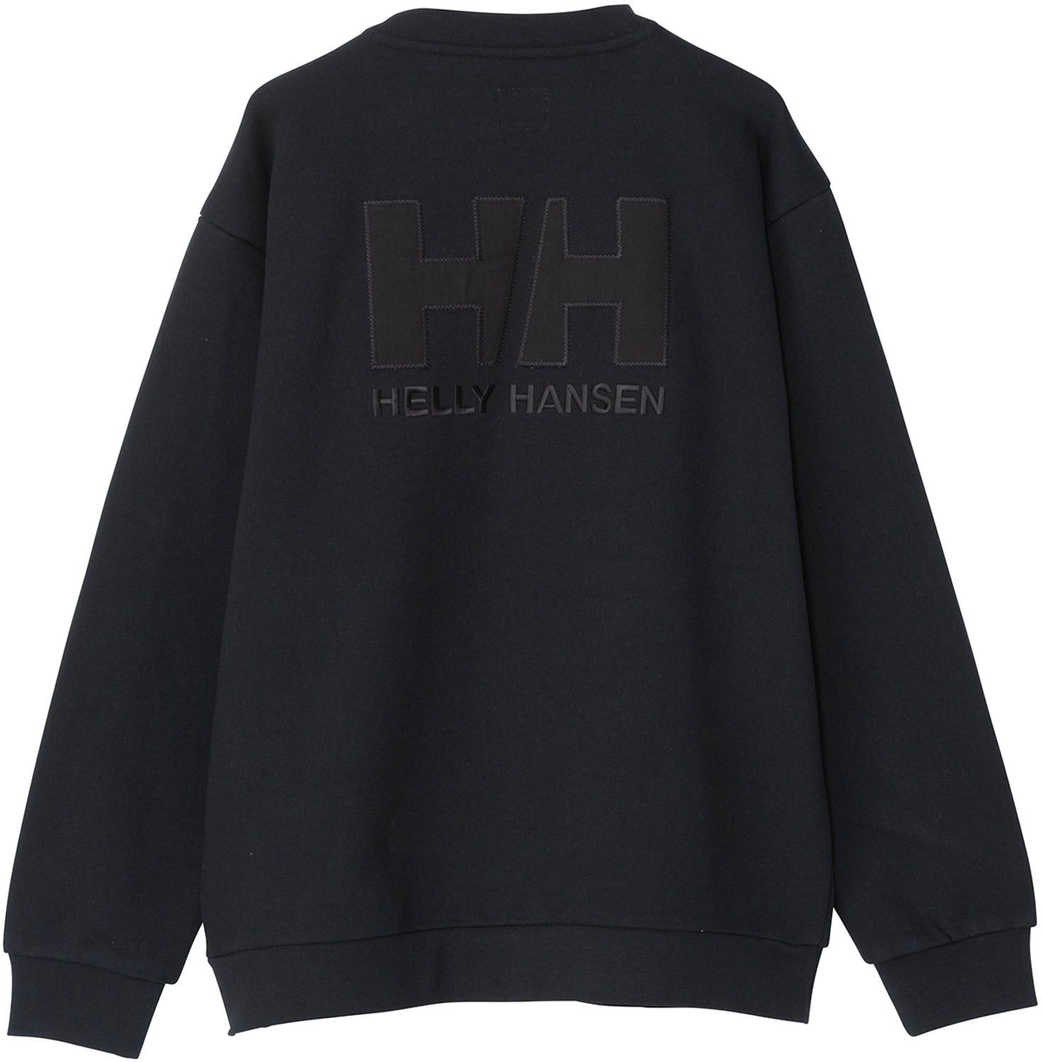 ヘリーハンセン Helly Hansen アウトドア HH LOGO PATCH SWEAT CREW メンズ スウェット 長袖 トップス 裏起毛 秋冬 保温 乾きやすい 部屋着 おでかけ ビッグロゴ リブ袖 HM32572 K ブラック