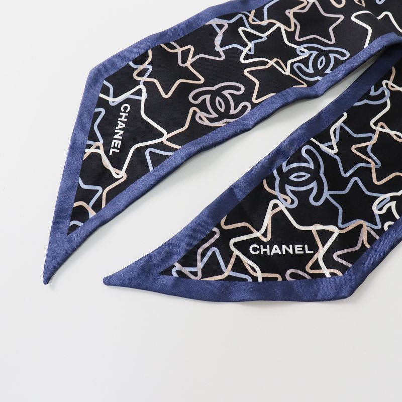 美品 CHANEL シャネル シルク スカーフ シュシュ セット