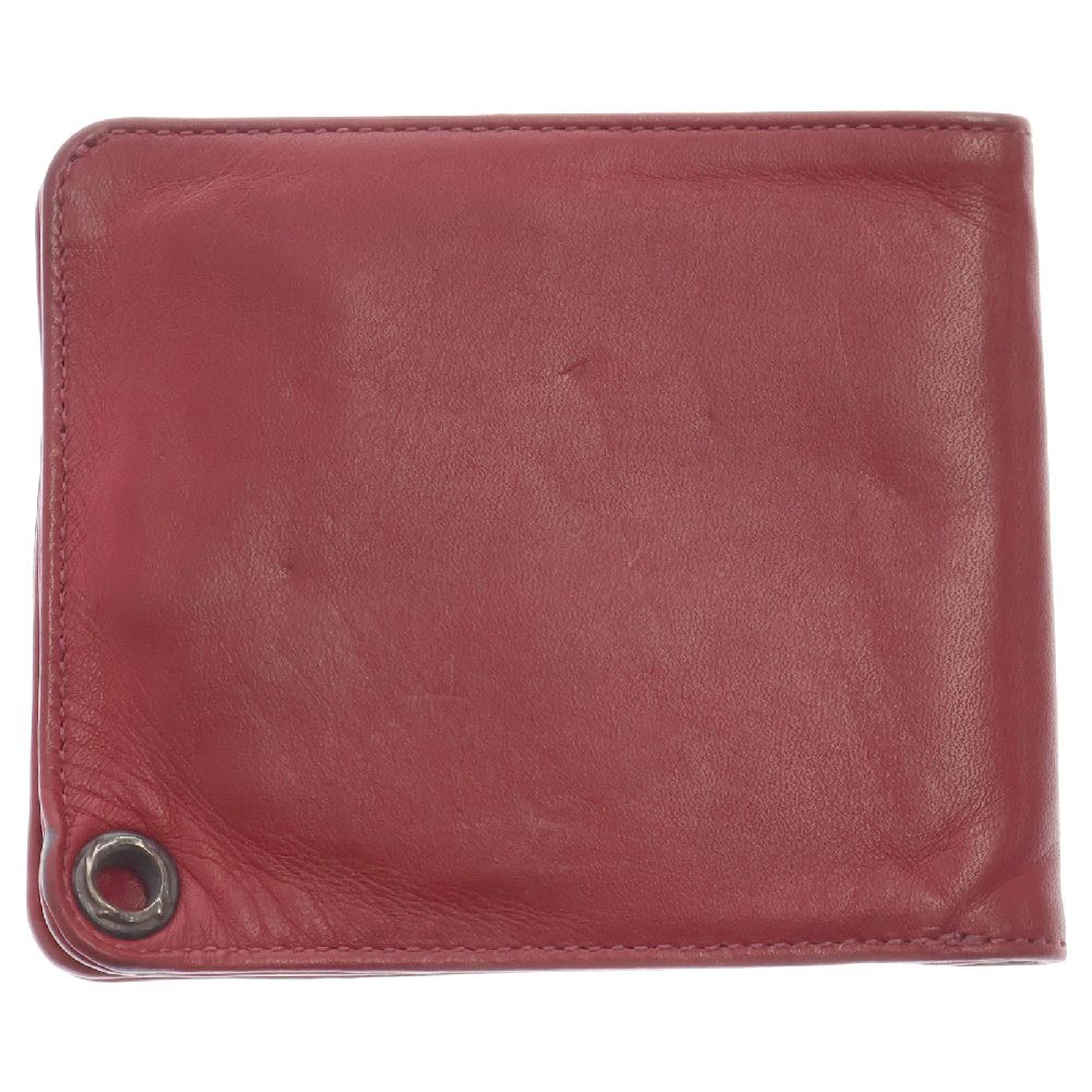 CHROME HEARTS レザー二つ折り財布 レッド CHROME HEARTS (クロムハーツ) 1SNAP CROSS BALL BUTTON WALLET 1