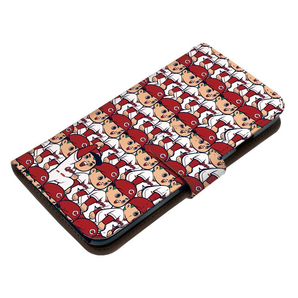 広島東洋カープ 正規品 AQUOS wish2 SHG08 ケース 手帳型 スマホケース [デザイン:4.坊やだらけ/マグネットハンドあり] カープ坊や グッズ アクオスウィッシュ2 shg08