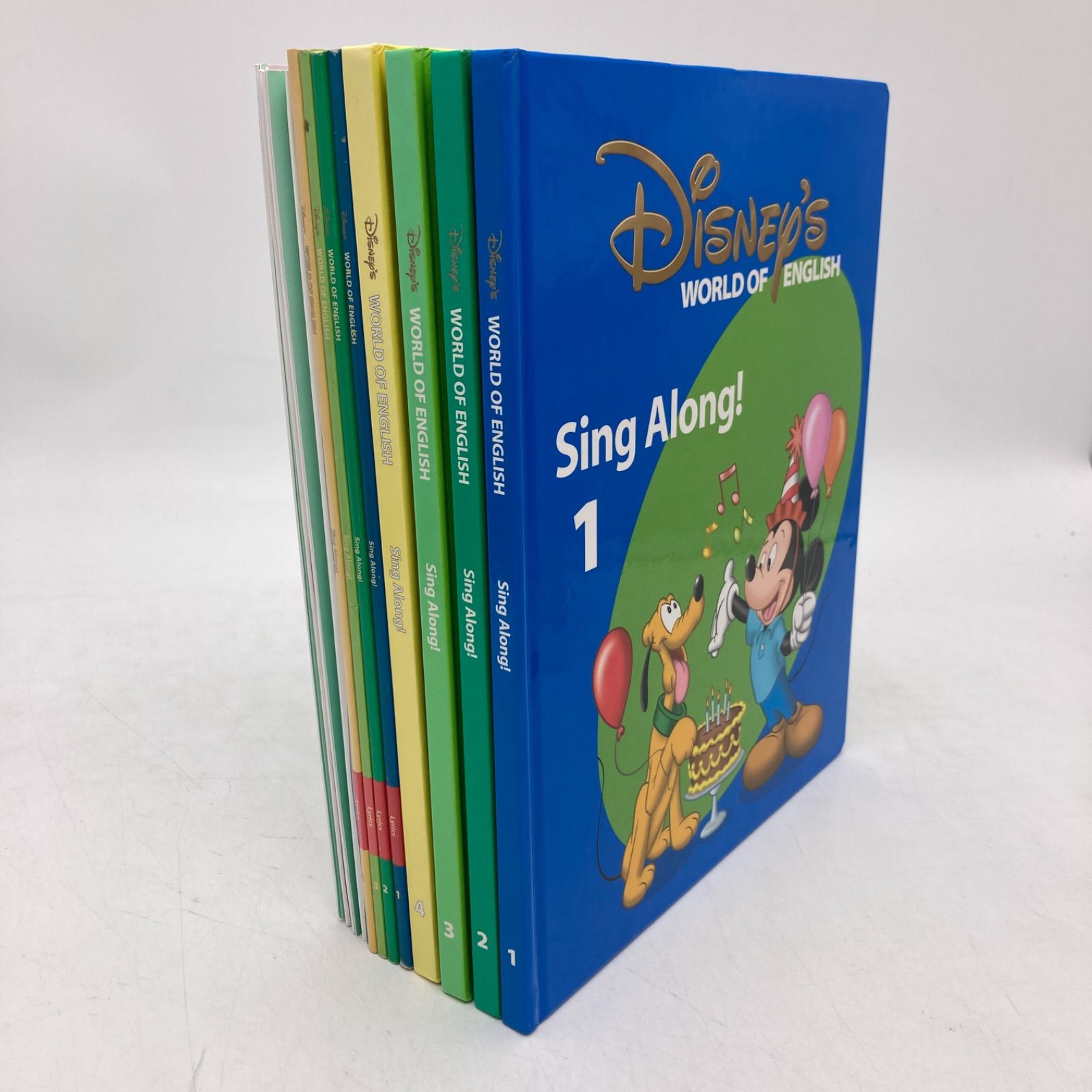 2008年購入 シングアロングセット　DVD4枚　絵本＆CD　字幕あり　ディズニー英語システム　DWE　Disney　ワールドファミリー　中古　  501726