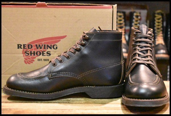 6D 19年 レッドウィング 8075 1930s スポーツ ブラック プレーリー フラットボックス 黒 編み上げ ブーツ redwing HOPESMORE FF431