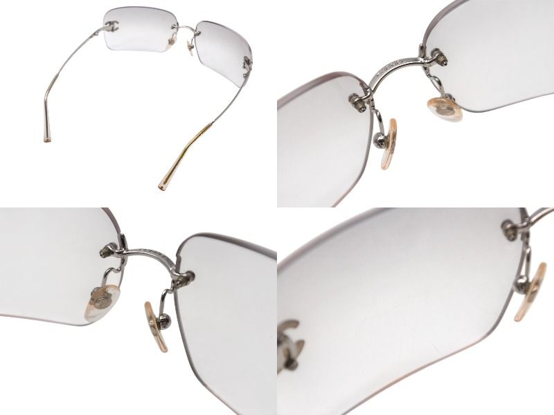 美品 シャネル 4017 リムレス サングラス シルバー 62□17 度無し 63533-d1_2b97b738-d9fc-4343-