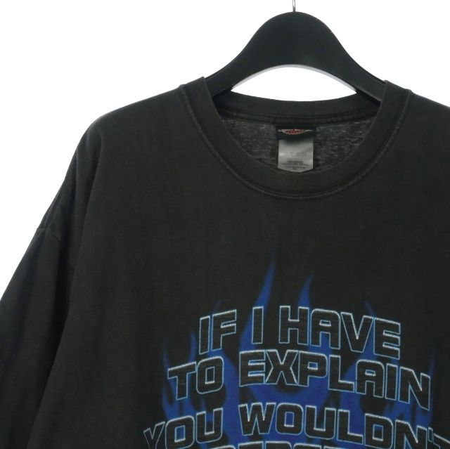 00s】USA製 ハーレーダビッドソン ブルーフレイム 胸ポケ T