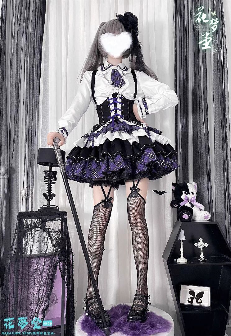 熱心な 25年 ロリータ オリジナル jsk ワンピース チェック柄 ドレス K446 撮影会 舞台 イベント 原野空間-264