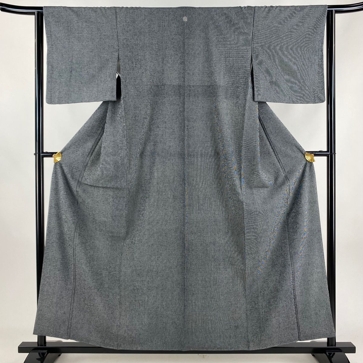 江戸小紋 身丈157cm 裄丈64cm M 袷 英 万筋 紺色 化繊 美品 秀品 一つ