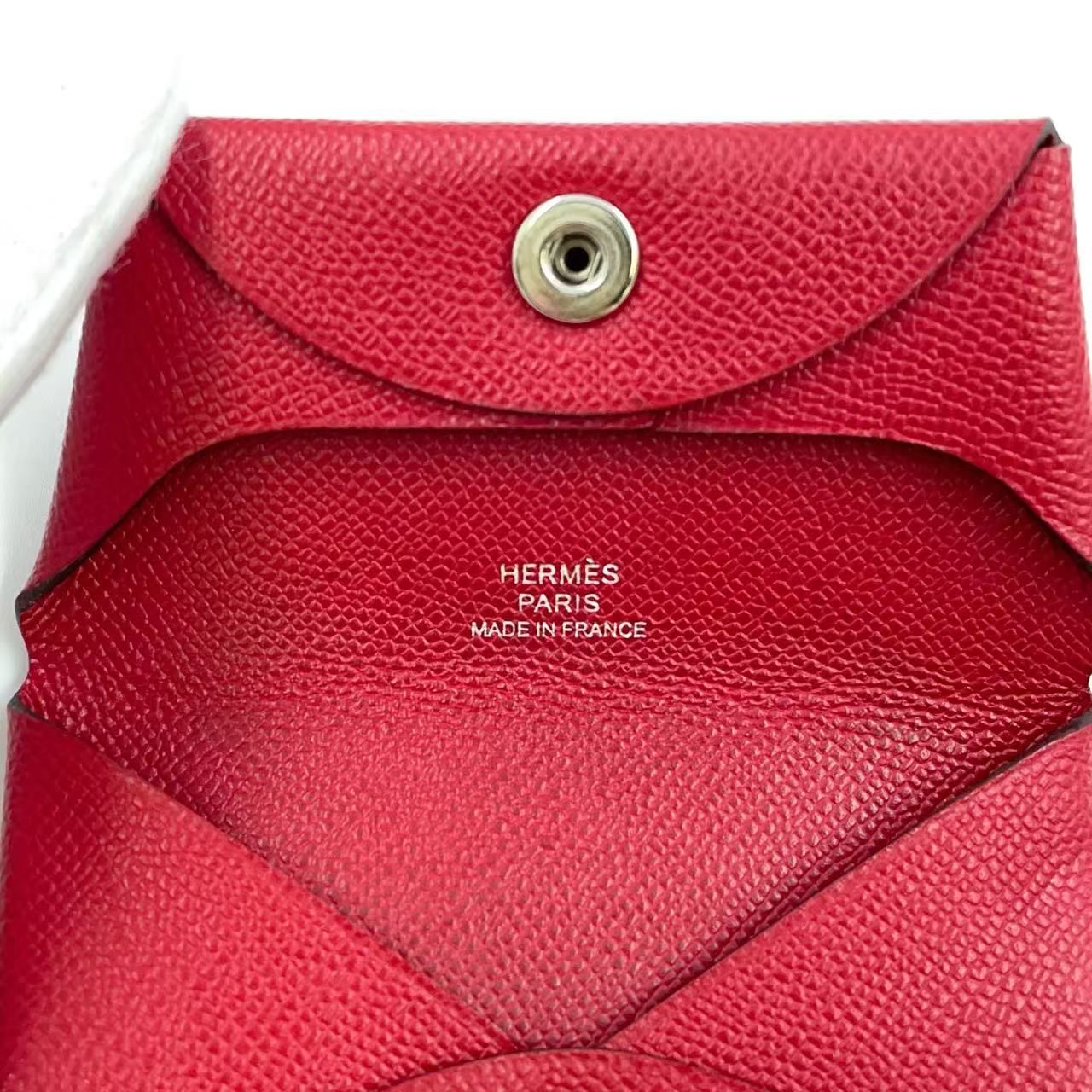 HERMES バスティア エブリン コインケース Y刻印 レザー レッド