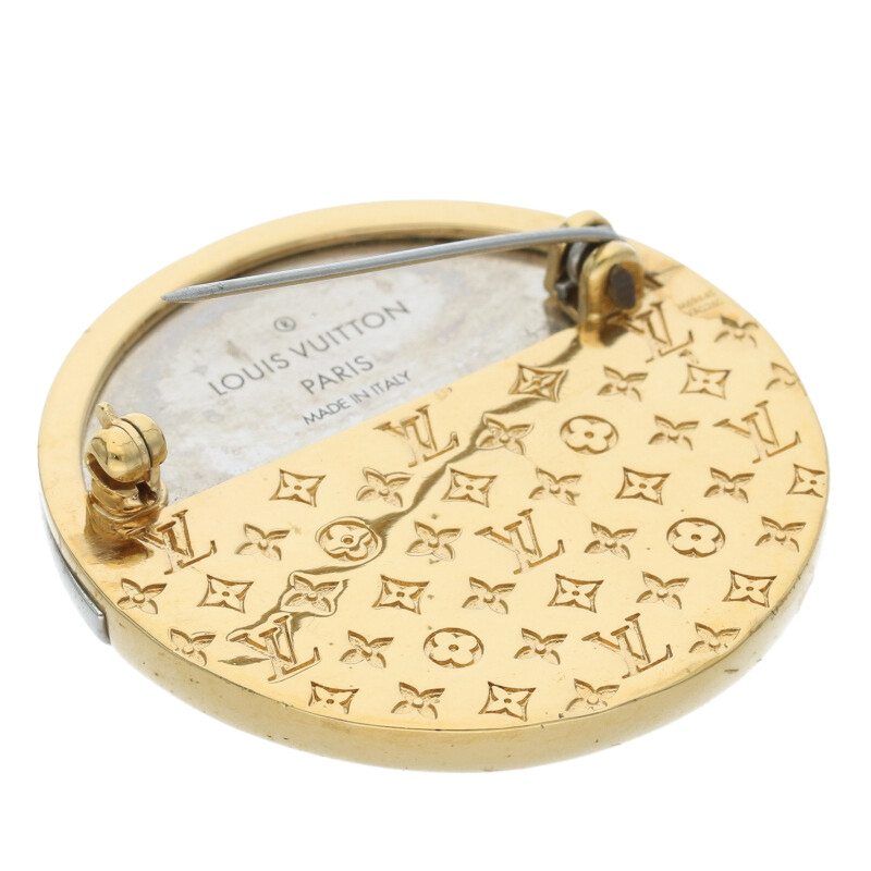 ルイヴィトン M69645 ブックル ブロージュ LVロゴバイカラーブローチ  