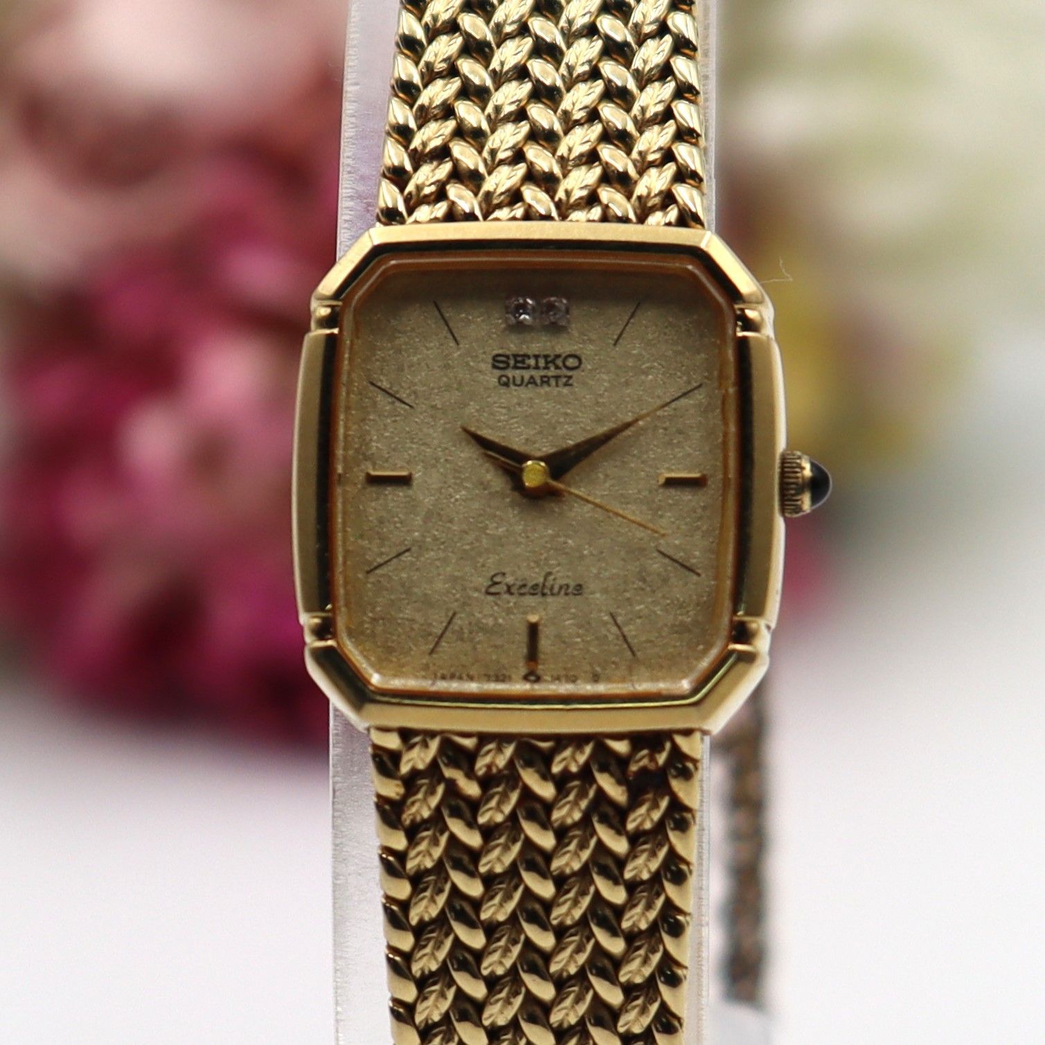 電池新品 SEIKO セイコー エクセリーヌ 7321-5910 クォーツ ゴールド 