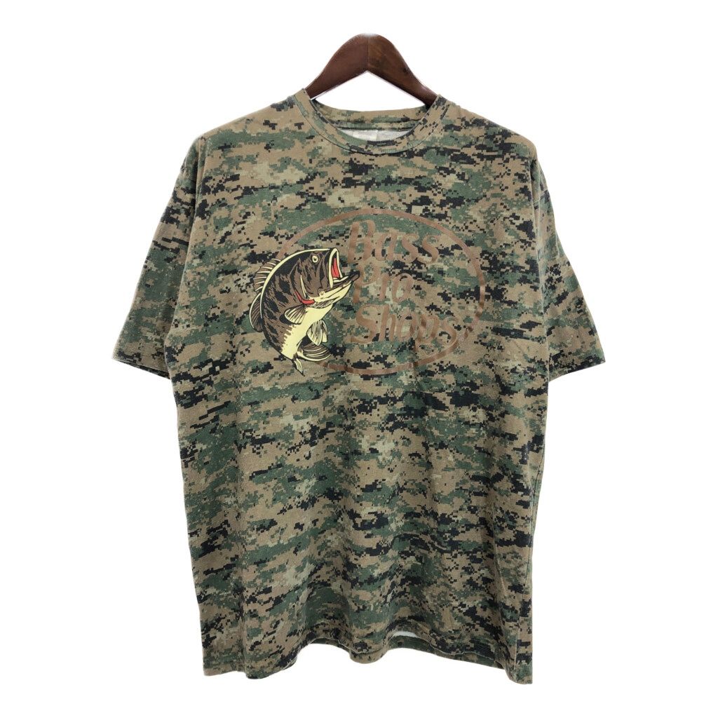 Bass Pro Shops 企業ロゴ Ｔシャツ 迷彩 ベージュ(メンズ XL) 古着 U1099