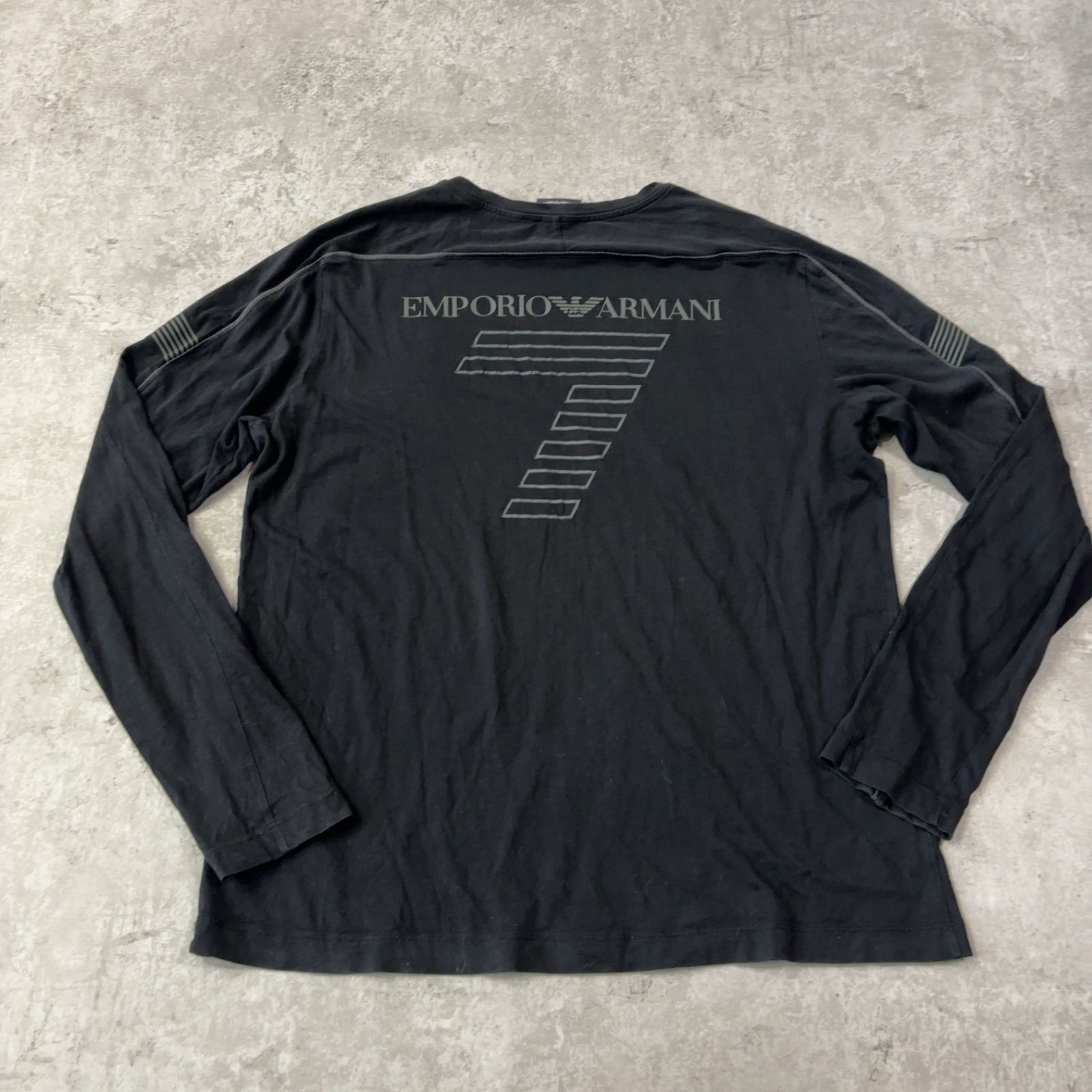 EMPORIO ARMANI」 長袖Tシャツ L ブラック メンズ EMPORIO ARMANI 