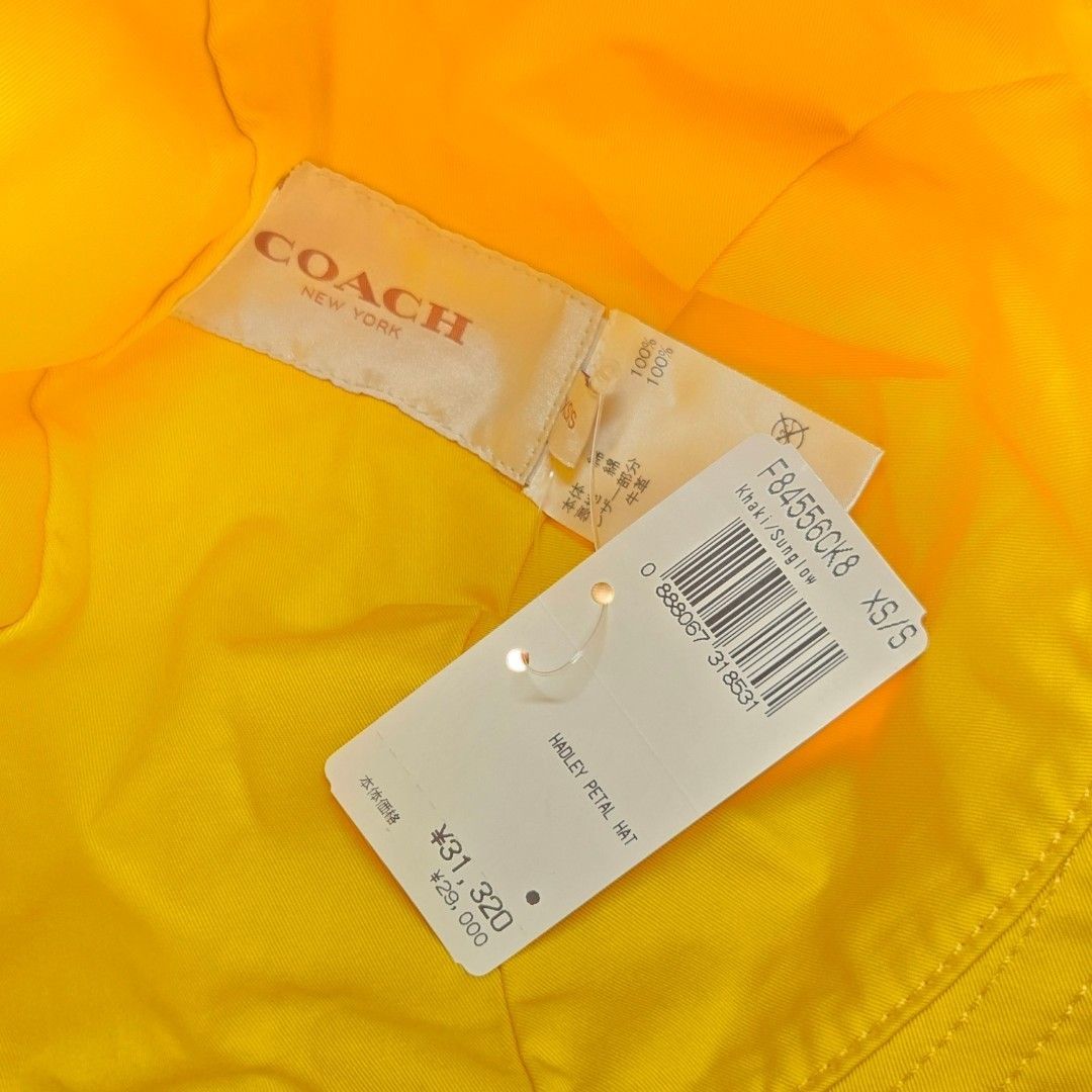 コーチ COACH バケットハット 帽子 XS/S ベージュ 無地 - メルカリ