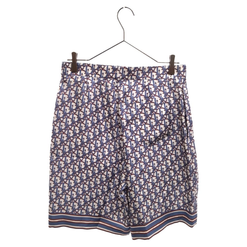 ディオール サイズ:44  013C121A4751 オブリーク総柄シルクハーフパンツ 中古 SB01 DIOR (ディオール) 20SS オブリーク総柄シルクハーフパンツ ネイビー