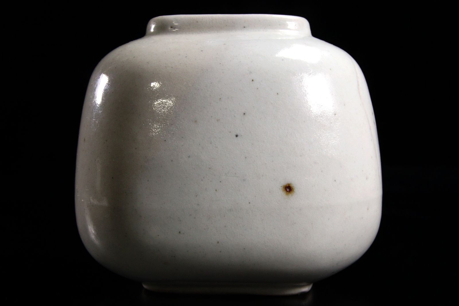 李朝時代 白磁製 小壷 12.5cm 箱付 朝鮮古陶 花瓶 唐物 骨董 古