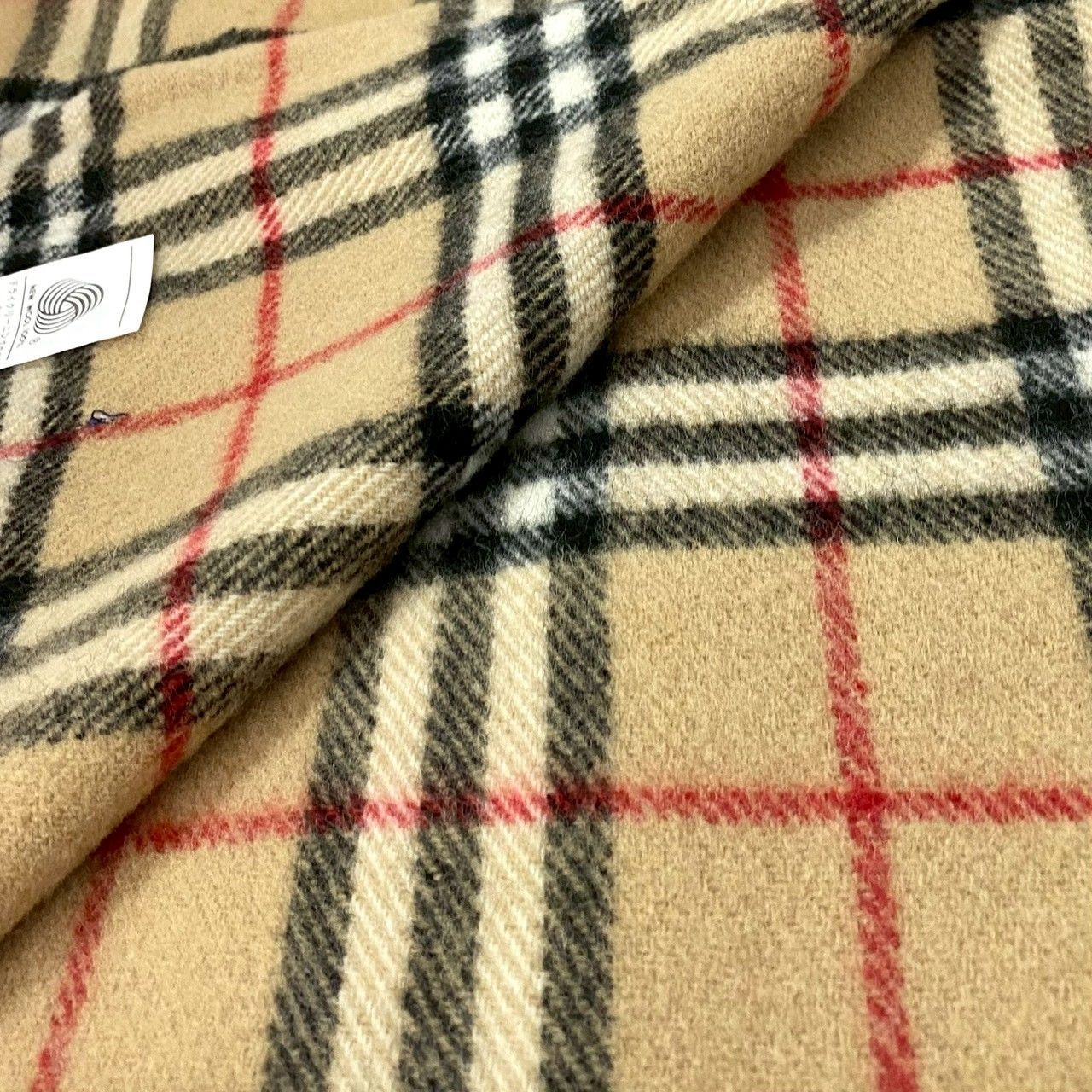 CH【Burberrys】ノバチェック ひざ掛け ウール/毛 100% ベージュ