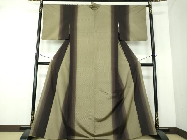 平和屋着物○上質な紬 花織 変わり間道 証紙付き 正絹 逸品 DAAS3060ps