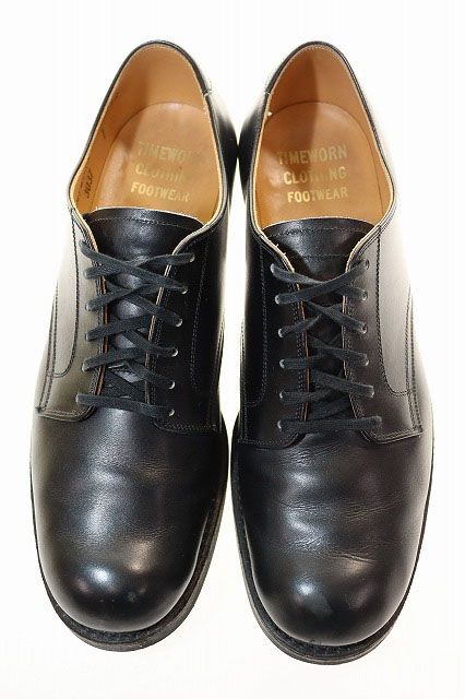 At last&co.PLAIN TOE SHOES 黒 アットラスト レザー TIMEWORN CLOTHING AtLast＆Co PLAIN TOE SHOES BLACK SIZE US7