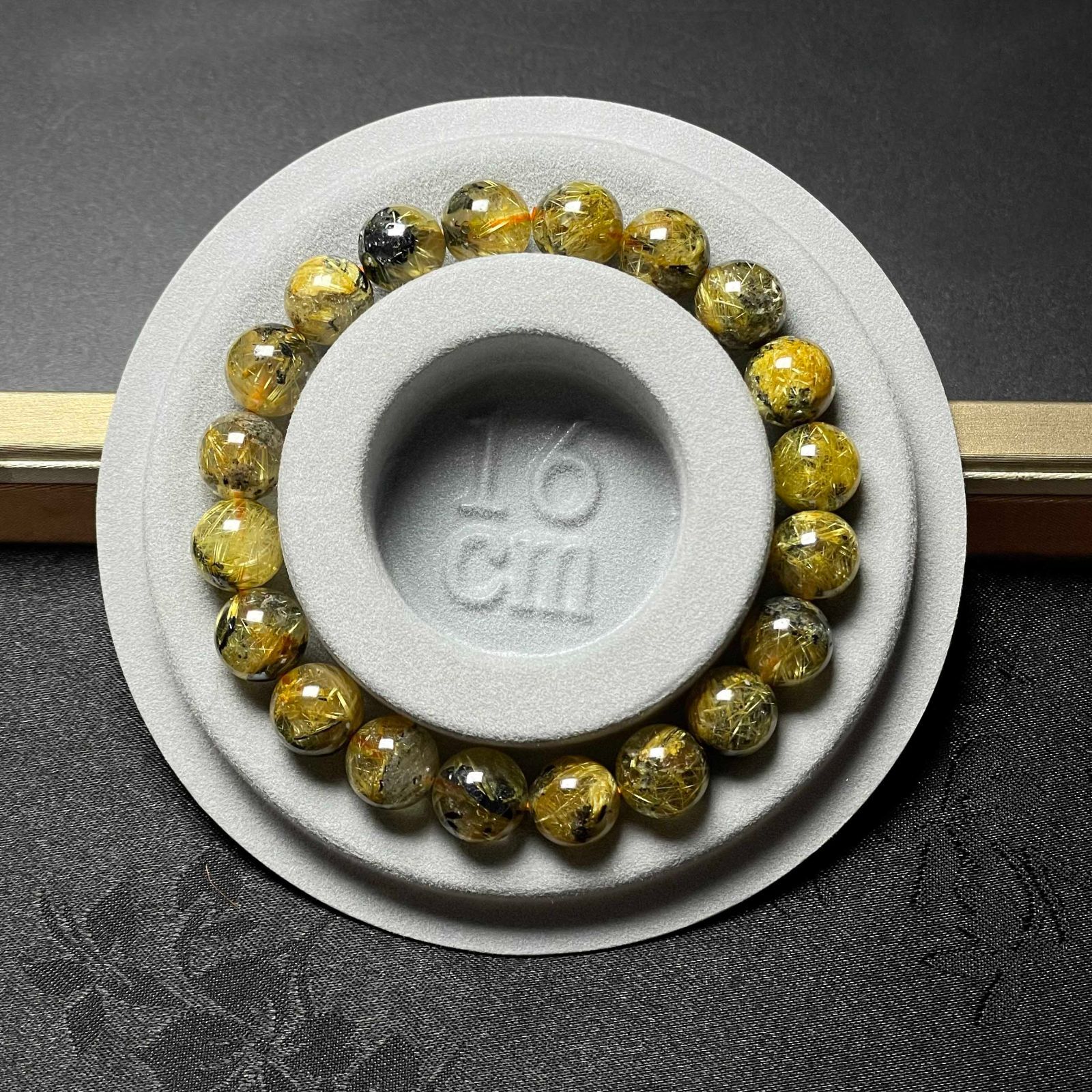 夢色 EU製☆太陽花タイチンルチル☆黄金針水晶 金運 開運 ゴールド