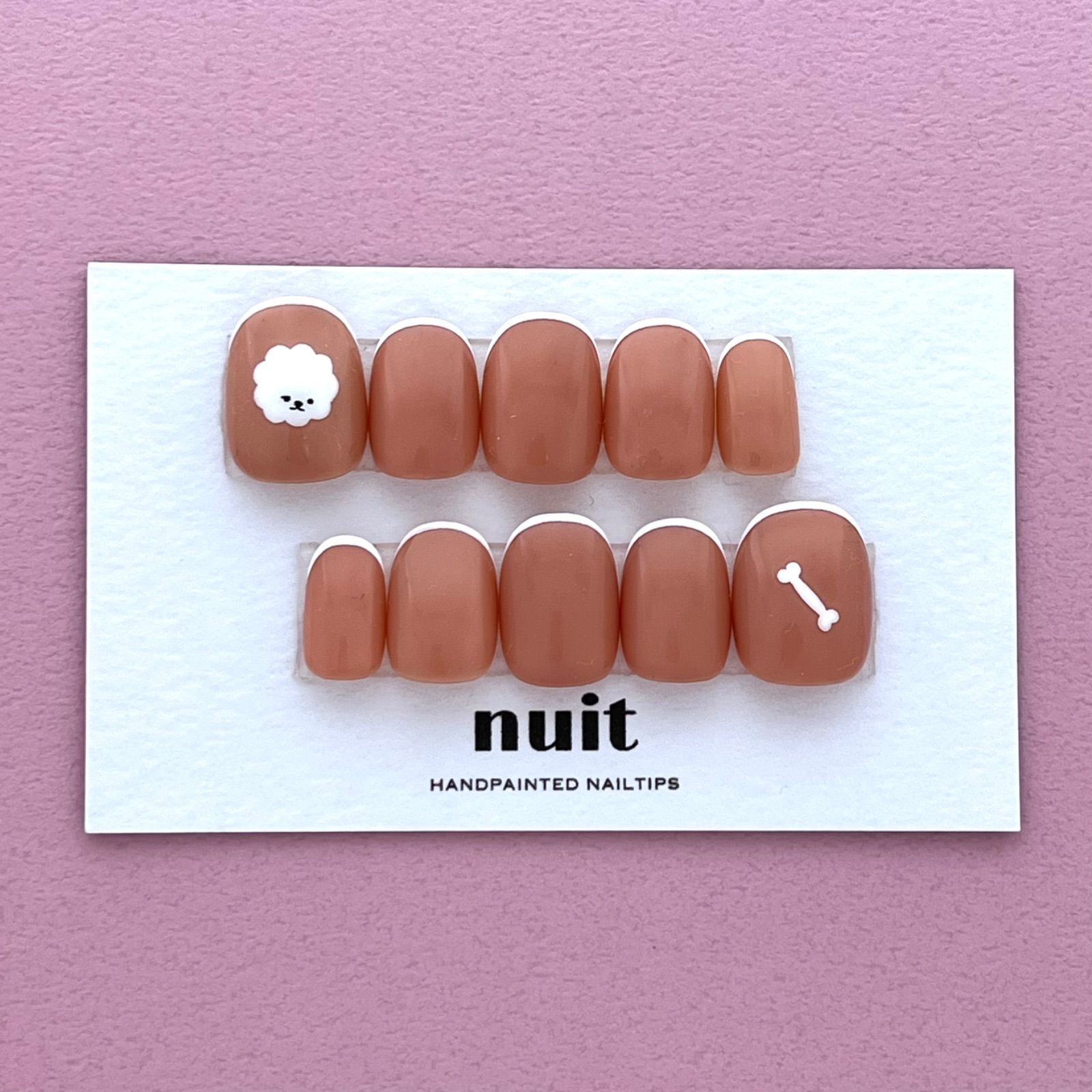 スキニーフレンチ × わんこネイルチップ ビション・フリーゼ 犬 - メルカリ