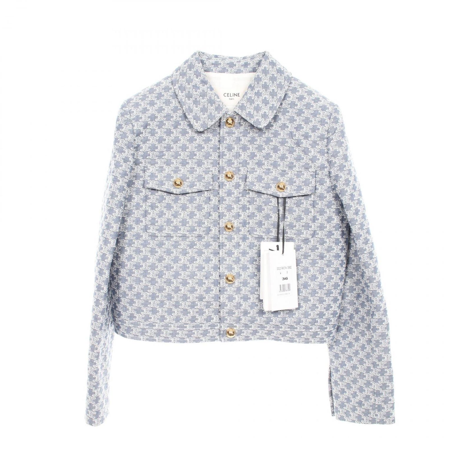 セリーヌ CELINE その他ジャケット トリオンフ RV07W0G1005BD36 ブルー系 その他 ジャケット レディース