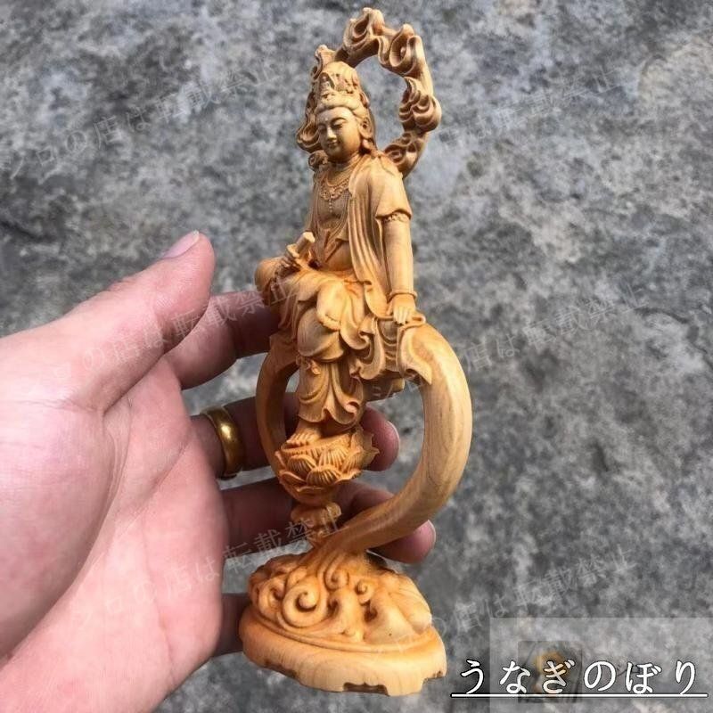 美品・未使用新品】 観音菩薩 自在観音菩薩 檜木 鎮宅辟邪 風水