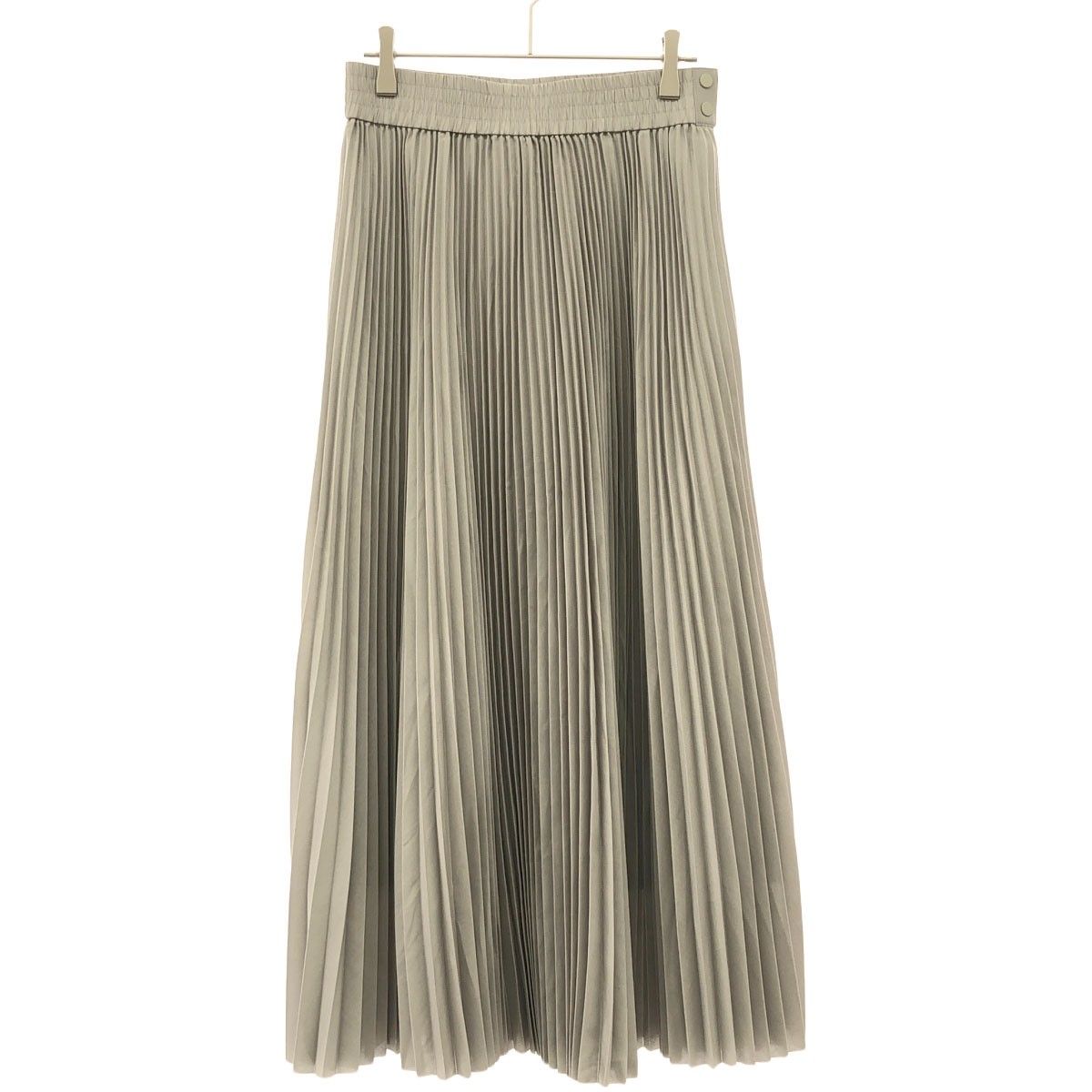 HYKE ハイク 25SS LAWN PLEATED SKIRT ポリエステルスパンプリーツスカート SAND STONE 251-14155 グレー系 2