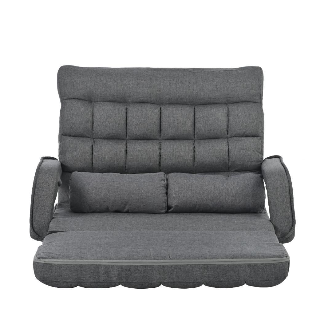 座椅子 二人掛け 4WAY 連動肘つき リクライニングソファ 折りたたみ 座