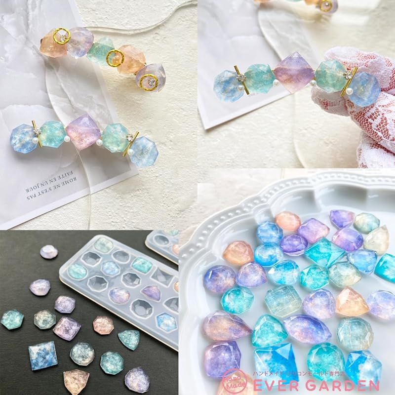 レジンアクセサリー　NO.48 No.377 海と月 球体 ネックレス キーホルダー レジン