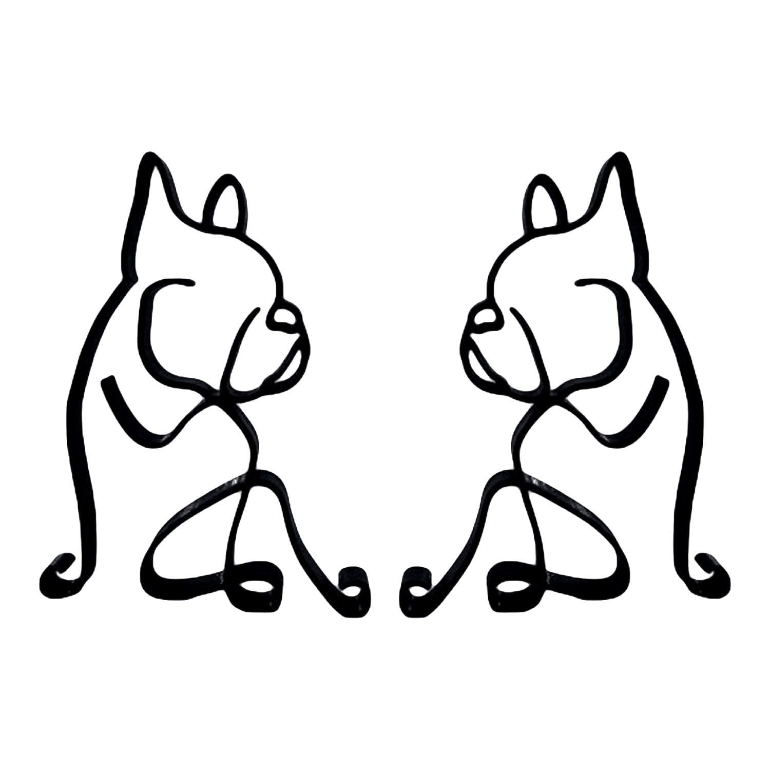 Archnote インテリア雑貨 犬 ブルドッグ 置物 ワイヤーアート 韓国 インテリア 小物 雑貨 オブジェ 2個