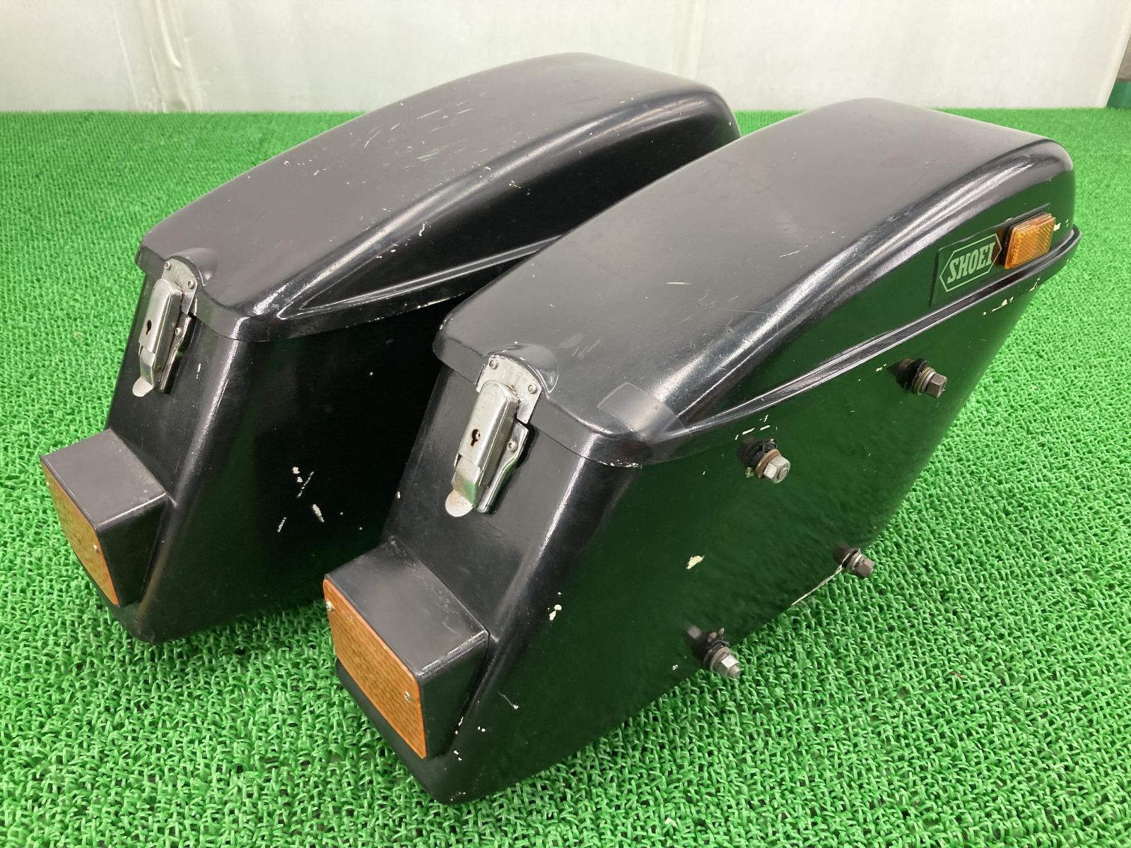 SHOEI パニアケース 左右 黒 社外 中古 バイク 部品 激レア当時物