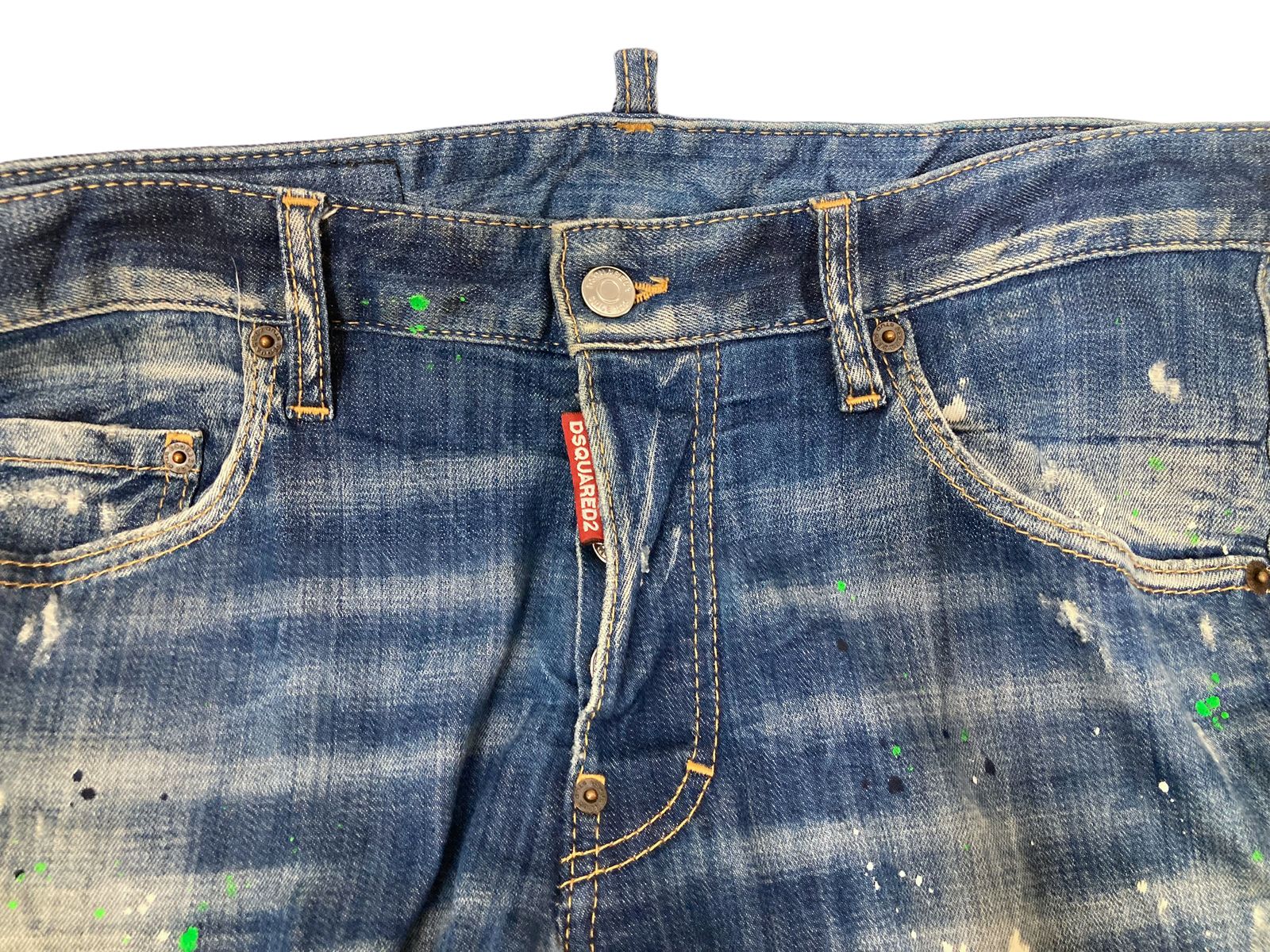 DSQUARED2 ディースクエアード SKINNY スキニー ダメージ加工 ペイント加工 デニム ボトムス S74LB0517 S30342 48  ブルー 青 メンズ /027 - メルカリ