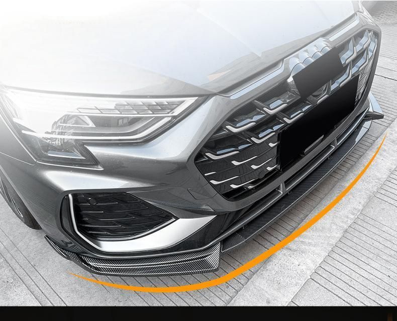 Audi A3 8Y 後期 S-line 2025 年式 カーボン調 フロントリップ スポイラー 前唇 エアロ 擾流板 外装 カスタム 10.1