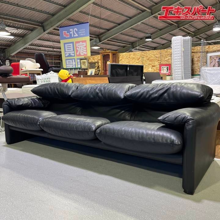 Cassina/カッシーナ 675 MARALUNGA/マラルンガ 3人掛ソファ 黒 Cassina/カッシーナ 675 MARALUNGA/マラルンガ 3人掛ソファ 黒