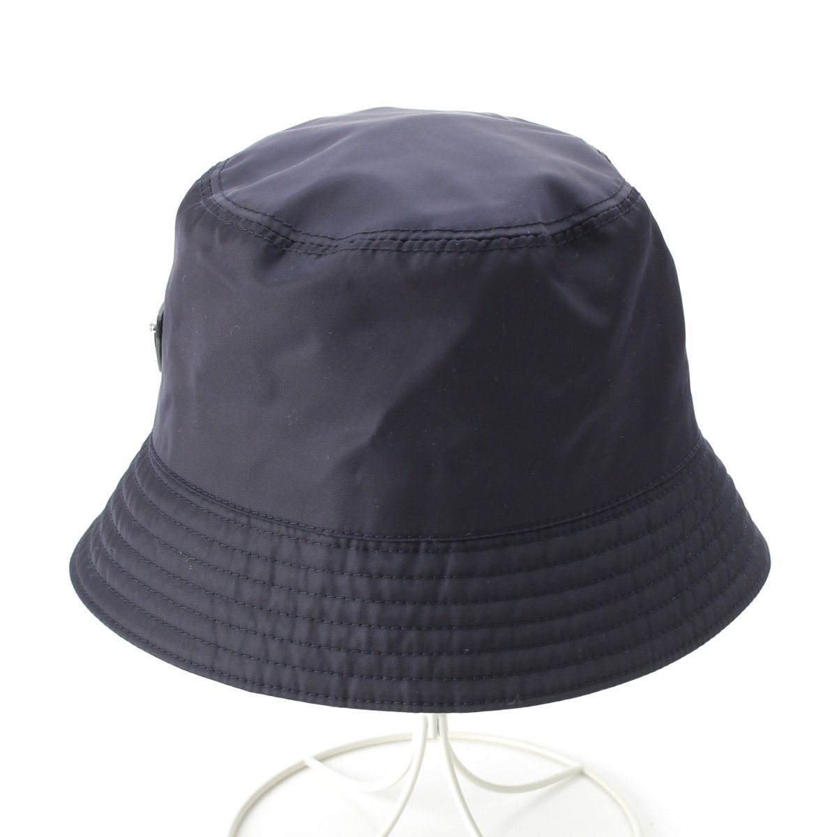 プラダ リナイロン トライアングルロゴ バケット ハット 帽子 2HC137 ネイビー S