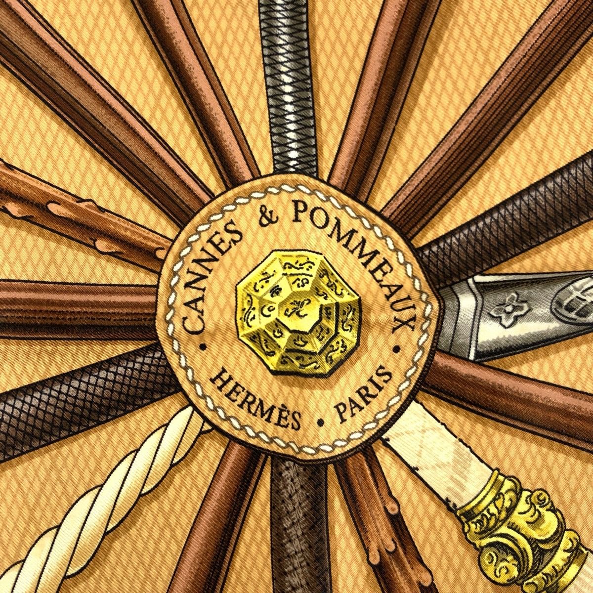 エルメスHERMESカレ90 CANNES & POMMEAUX エルメスHERMESカレ90 CANNES & POMMEAUX