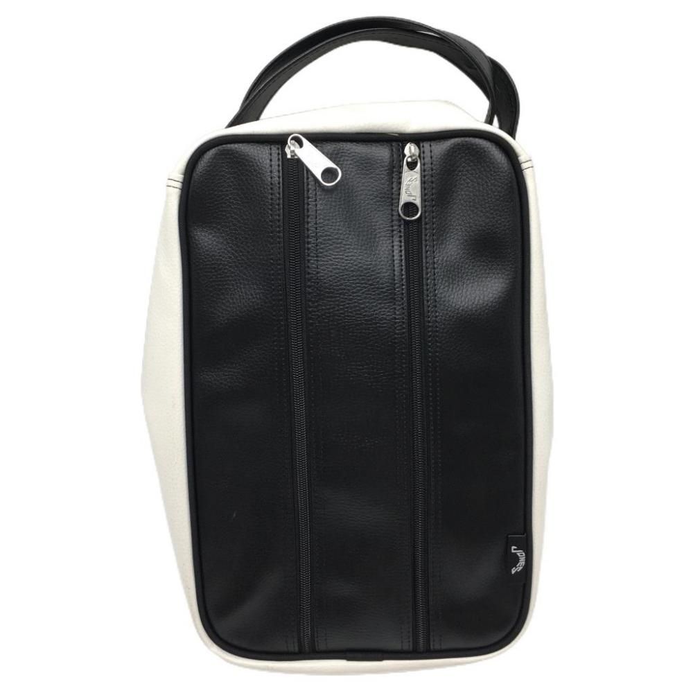 ジョーンズ シューズケース 黒×白 ロゴ刺しゅうゴルフ ジョーンズ ジョーンズ シューズケース 黒×白 ロゴ刺しゅうゴルフ