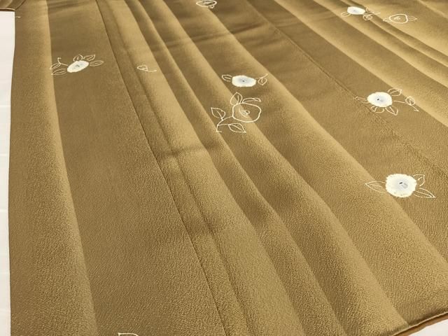 平和屋着物●上質な小紋　作家物　絞り　手描き　椿　正絹　逸品　AAAV7548zg 平和屋着物○上質な小紋 作家物 絞り 手描き 椿 正絹 逸品 AAAV7548zg