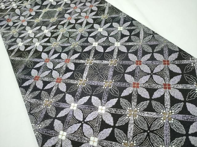 平和屋本店□極上 六通柄袋帯 唐織 菱尽し 金銀糸 逸品 CZAA2623s5