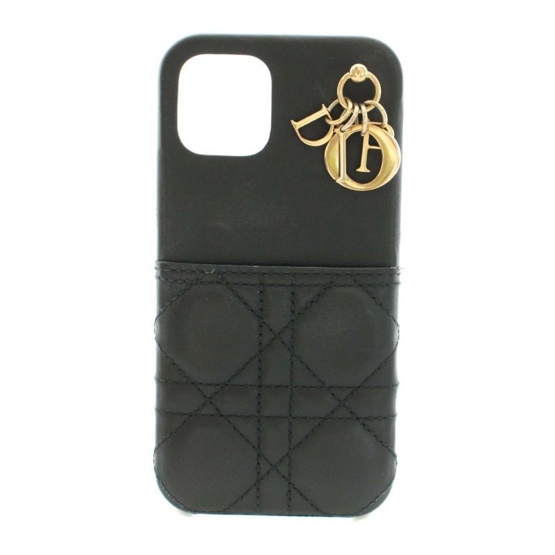 クリスチャンディオール Christian Dior PARIS Lady Dior iPhone 12 Proケース アイフォン スマホケース  カナージュ ラムスキン キルティング レザー 黒 ブラック /BB □OH - メルカリ