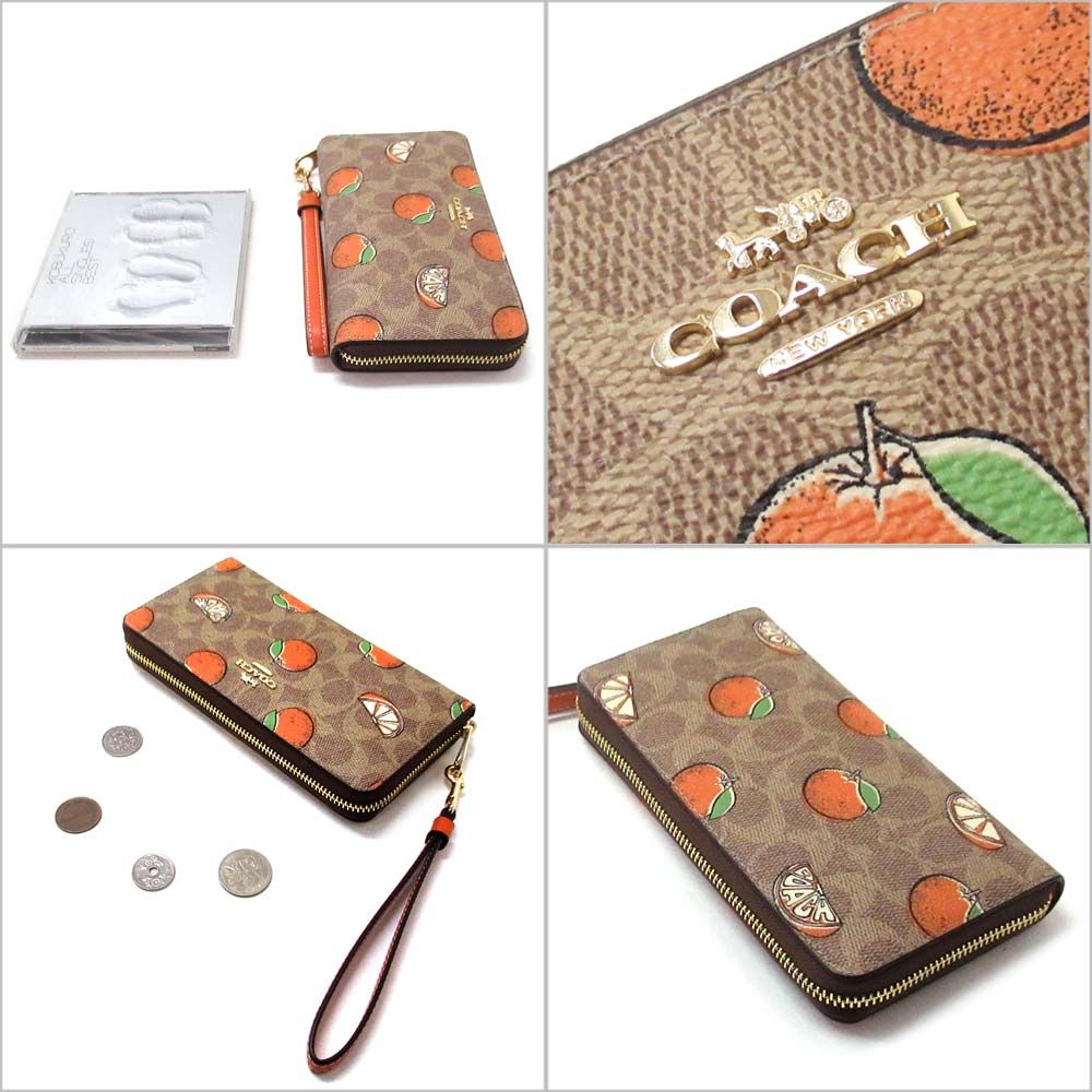 すぐ届く COACH ジップアラウンドウォレット オレンジ プリント COACH - 【新品】コーチ CAO92 IMTAM (タン×マルチカラー) 財布