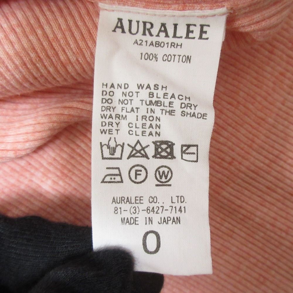 AURALEE - 美品 AURALEE オーラリー ロンハーマン別注 ボートネック 長袖 リブニット カットソー A21AB01RH サイズ0 ピンク レディース 古着 中古 USED 美品 AURALEE オーラリー ロンハーマン別注 ボートネック 長袖