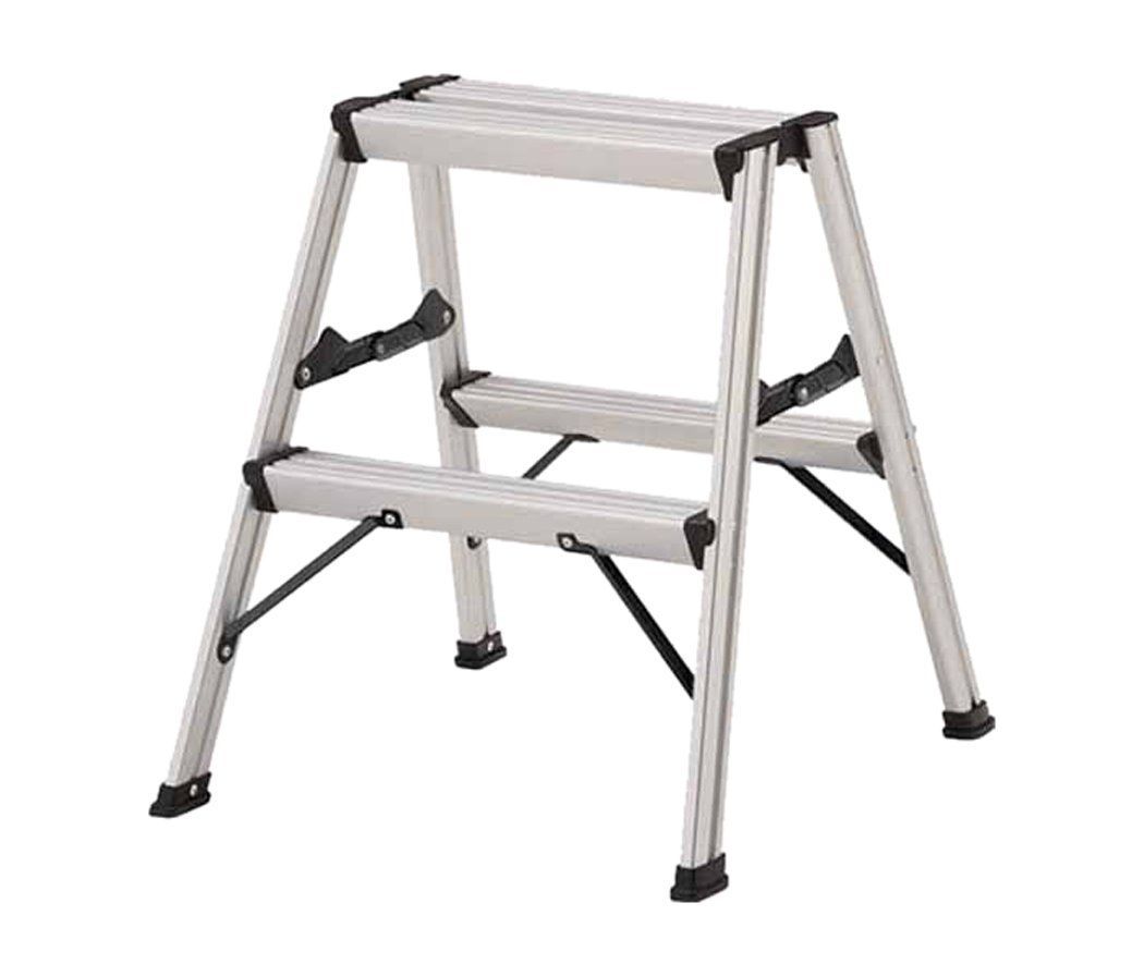 Color シルバー_Style 2段_PatternName 単品 TRUSCO トラスコ アルミ製踏台 2段 高強度型 シルバー TSAF-2-SV