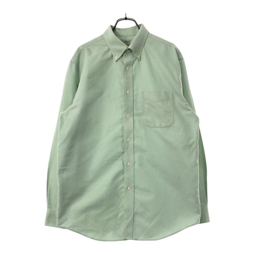 エルエルビーン 長袖 ボタンダウン オックスフォードシャツ 15 1/2-32 グリーン L.L.Bean アウトドア メンズ 古着 【240301】 メール便可