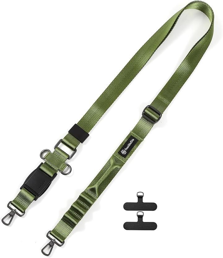 FeasibleSite スマホ ショルダー ストラップ タッチ決済 長さ100cm～155cm 幅25mm(グラスグリーン)