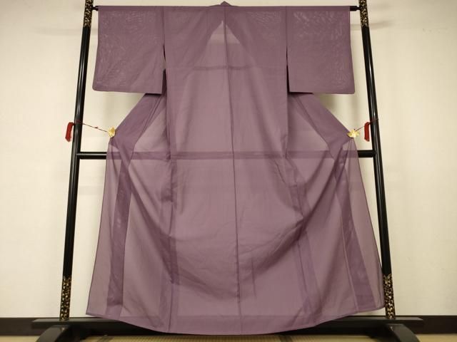 平和屋着物＊夏物 色無地 絽 梅鼠色 洗える着物 AABB2625jd