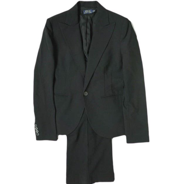 POLO RALPH LAUREN ポロ ラルフローレン ブラックパンツスーツ 211800789002 211805633001 JK 4 PT 6 BLACK スーツ セットアップ 1Bジャケット＆フ スラックス g18131