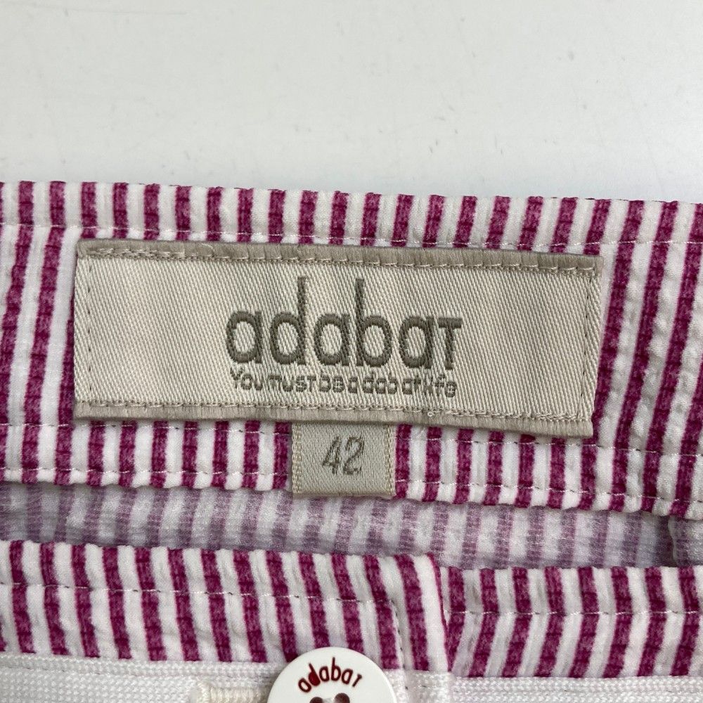 サイズ：42 ADABAT アダバット インナー付スカート シアサッカー
