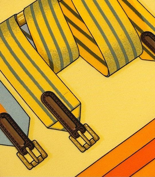 す519新品・未使用　エルメス　プチカレ 45　カレ　シルク100　サスペンダー エルメス HERMES プチカレ45 Les Sangles サスペンダー スカーフ